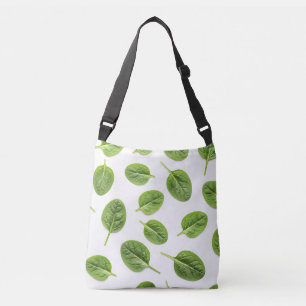 Organische Spinazie Leaf Naadloos Patroon Crossbody Tas