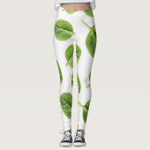 Organische Spinazie Leaf Naadloos Patroon Leggings (Voorkant)