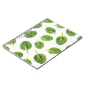 Organische Spinazie Leaf Naadloos Patroon Notitieboek (Linkerzijde)