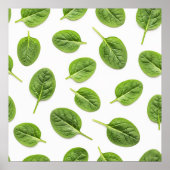 Organische Spinazie Leaf Naadloos Patroon Poster (Voorkant)