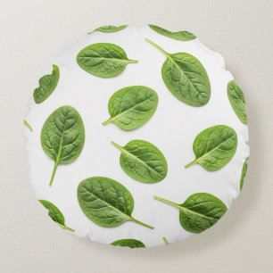 Organische Spinazie Leaf Naadloos Patroon Rond Kussen