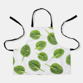 Organische Spinazie Leaf Naadloos Patroon Schort (Voorkant)