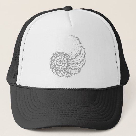 Organische spiraalgrijs trucker pet (Voorkant)