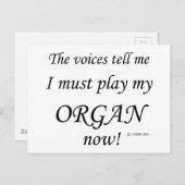 Organische stemmen zeggen moet spelen briefkaart (Voorkant / Achterkant)