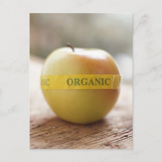 Organische sticker op appel briefkaart (Voorkant)