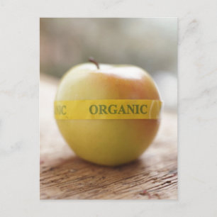 Organische sticker op appel briefkaart