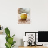Organische sticker op appel poster (Thuiskantoor)