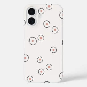 Organische Stippen Abstract Boho Stof Roze iPhone 16 Hoesje