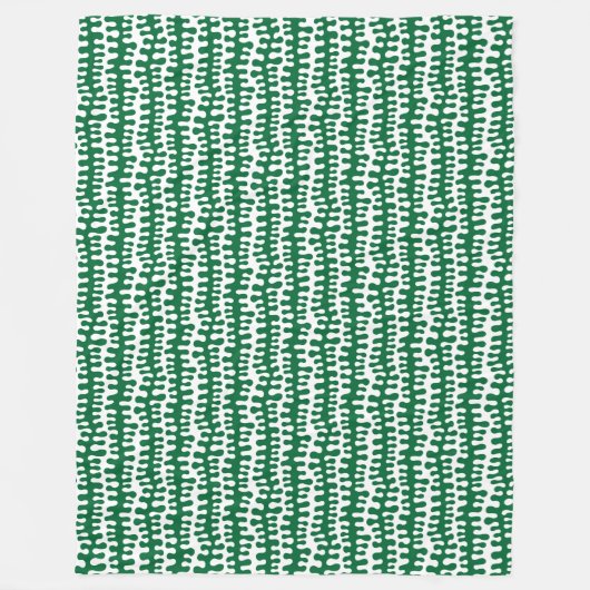 Organische strepen - Bosgroen Fleece Deken (Voorkant)