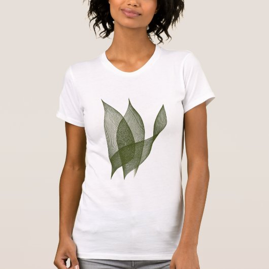 Organische Stroom – Minimalistische Blad Lijn Kuns T-shirt (Voorkant)