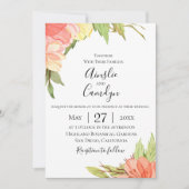 Organische Sunset Bloemen Huwelijksuitnodiging Kaart (Voorkant)