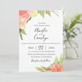 Organische Sunset Bloemen Huwelijksuitnodiging Kaart (Staand voorkant)