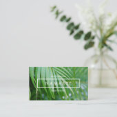 Organische tropische bladeren yoga, meditatie, hol visitekaartje (Staand voorkant)