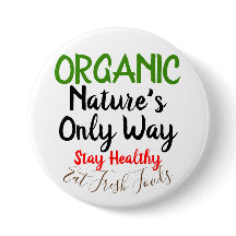 Organische verse levensmiddelen Ronde Button Pins