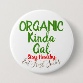Organische verse levensmiddelen Ronde Button Pins (Voorkant)