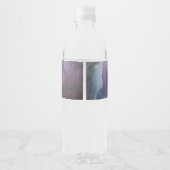 Organische violette sterren op nebula EDITABLE Waterfles Etiket (Achterkant)