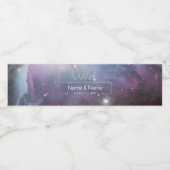 Organische violette sterren op nebula EDITABLE Waterfles Etiket (Enkel label)