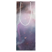 Organische violette sterren op nebula EDITABLE Wijn Cadeautas (Achterkant)