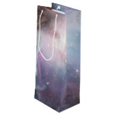 Organische violette sterren op nebula EDITABLE Wijn Cadeautas (Achterkant Gekanteld)