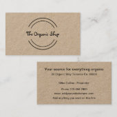 Organische voedselbron visitekaartje (Voorkant / Achterkant)
