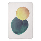 Organische vorm Abstracte Waterverf Geel Groen Badmat (Voorkant Verticaal)