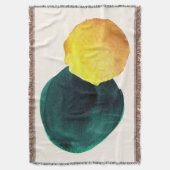 Organische vorm Abstracte Waterverf Geel Groen Deken (Voorkant Verticaal)