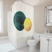Organische vorm Abstracte Waterverf Geel Groen Douchegordijn (In situ)