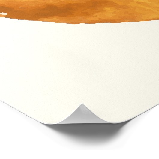 Organische vorm Abstracte Waterverf Geel Groen Poster (Hoek)