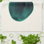 Organische vorm Abstracte Waterverf Geel Groen Theedoek (Gevouwen)