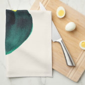 Organische vorm Abstracte Waterverf Geel Groen Theedoek (Quarter Fold)