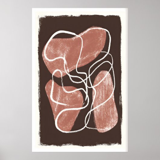 Organische vorm wandkunst, aardetone abstract poster (Voorkant)