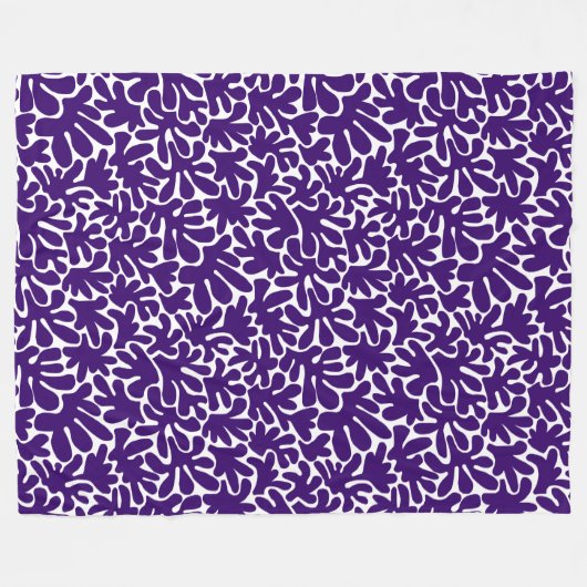 Organische vormen Abstract 240822 - Diep Paars Fleece Deken (Voorkant (Horizontaal))