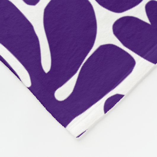 Organische vormen Abstract 240822 - Diep Paars Fleece Deken (Hoek)