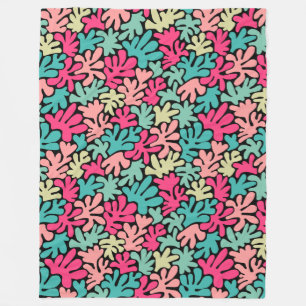 Organische vormen Abstract 240822 - Kleuren op zwa Fleece Deken
