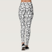 Organische vormen Abstract 240822 - wit op zwart Leggings (Achterkant)