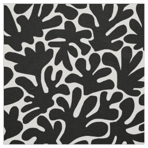 Organische vormen Abstract 240822 - zwart Stof