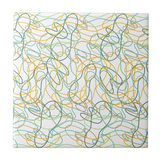 Organische vormen met witte achtergrond tegeltje (Voorkant)