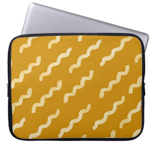 Organische vormen naïef patroon. Abstracte waterve Laptop Sleeve