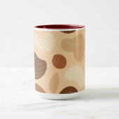 Organische vormen patroon bruin en beige mok (Midden)