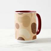 Organische vormen patroon bruin en beige mok (Voorkant rechts)