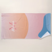 Organische vormen Sunset Ombre Monogram Beach Strandlaken (Voorkant)