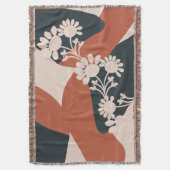Organische vormen Warm Tones Bohemian Floral Deken (Voorkant Verticaal)