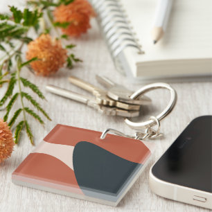 Organische Vormen Warme Tinten Modern Sleutelhanger
