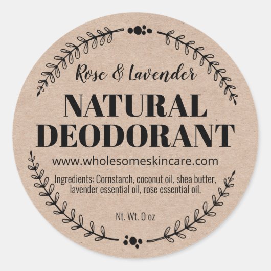 Organische Wellness Natuurlijke Deodorant Kraft La Ronde Sticker (Voorkant)