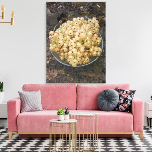 Organische witte krenten uit de tuin canvas afdruk (Insitu (Woonkamer))