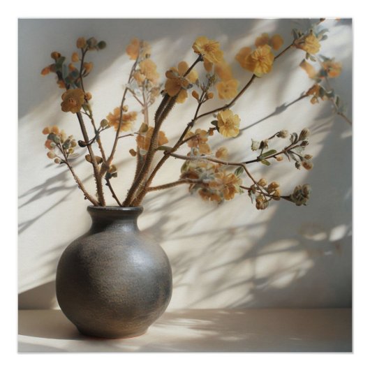 Organische Zen Japandi Dubbele Blootstelling Vaas  Perfect Poster (Voorkant)