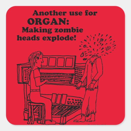 Organische Zombie Explode Square Sticker (Voorkant)