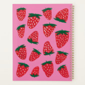 Organische zomeraardbeien rode of roze achtergrond planner (Achterkant)
