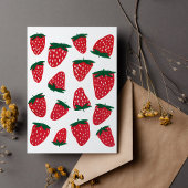 Organische zomeraardbeien - rood en groen briefkaart