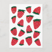 Organische zomeraardbeien - rood en groen briefkaart (Voorkant)